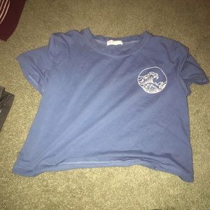 Blue wave crop tee